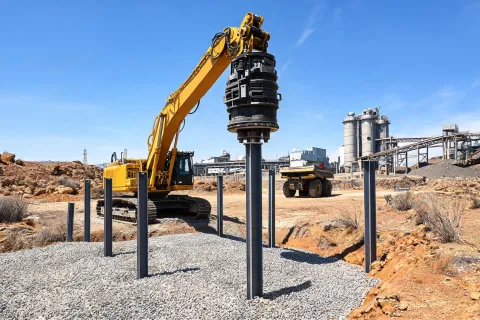 Mining pad soldier pile installation