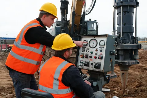 Operator training on vibratory hammer controls